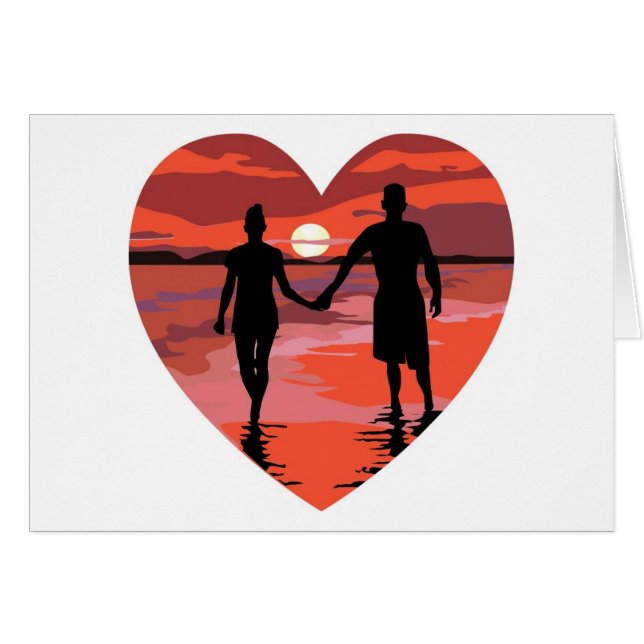 Händchen für Red Heart Sunset Beach (Vorderseite (Horizontal))