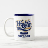 Handchirurg-Geschenk Zweifarbige Tasse (Links)