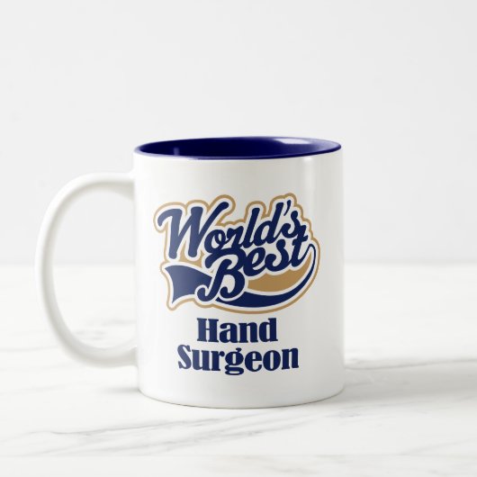 Handchirurg-Geschenk Zweifarbige Tasse (Links)