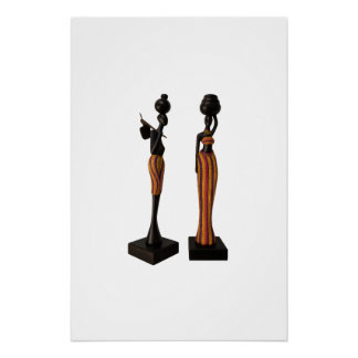 Handcrafted African Figurines Wall Art Poster