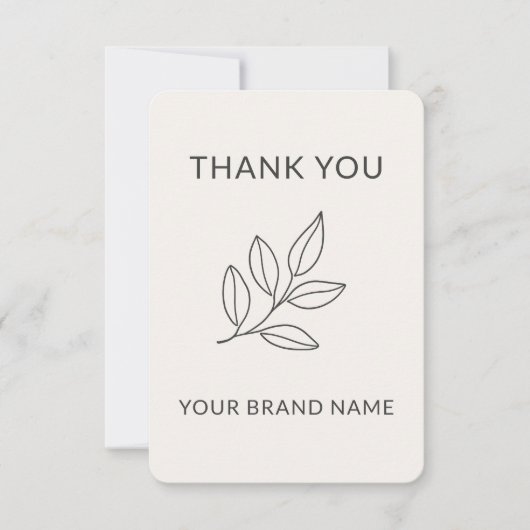 Handcrafted Artisan Minimalist Botanical Label Dankeskarte (Vorderseite)