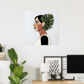 Handcrafted Paper-Cut Portrait in Forest Poster (Heimbüro)