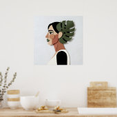 Handcrafted Paper-Cut Portrait in Forest Poster (Küche)