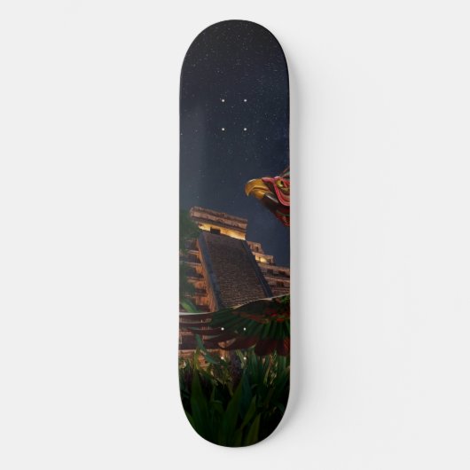 Handcrafted Pheasant and the Teotihuacán Pyramid:  Skateboard (Vorderseite)