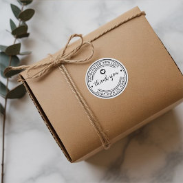 Handcrafted with Love Thank You Customizable Runder Aufkleber