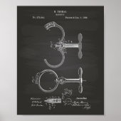 Handcuff 1888 Chalkboard für Patentkunst Poster (Vorne)