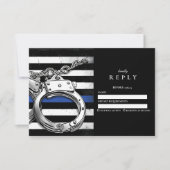 Handcuffs American Flag Police Graduation RSVP Karte (Vorderseite)