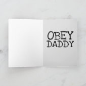HANDCUFFS OBEY DADDY KINKY ROMANCE GREETING CARDS KARTE (Innenseite)