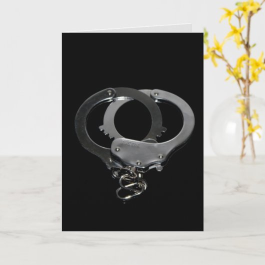 HANDCUFFS ROMANTIC KINKY GREETCARD KARTE (Gelbe Blume)