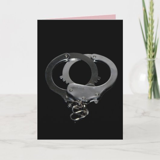 HANDCUFFS ROMANTISCHER GEFANGENER DER LIEBE GREETI KARTE (Vorderseite)