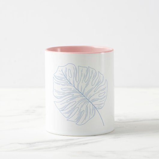 Handdesign Weißer Becher | Ästhetische Kaffeetasse (Zentrum)