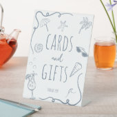 HandDrawn Beach Doodle Bridal Shower Cards & Gifts Sockelschild (In Situ)