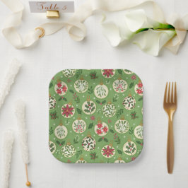 HandDrawn Christmas Ornament Paper Plates Pappteller
