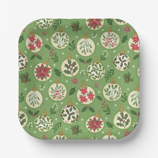 HandDrawn Christmas Ornament Paper Plates Pappteller (Vorderseite)
