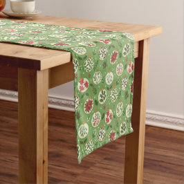 HandDrawn Christmas Ornament Table Runner Mittelgroßer Tischläufer