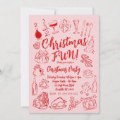 HandDrawn Friendsmas Weihnachtsfeierliche Party Ei Einladung (Vorderseite)
