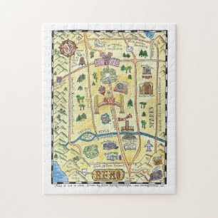 Handdrawn Karten-Puzzlespiel Reno Puzzle