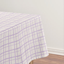 HandDrawn Organic Grid Check Dusty Lilac Tischdecke