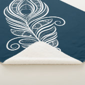 Handdrawn peacock feather in henna style sherpadecke (3/4)