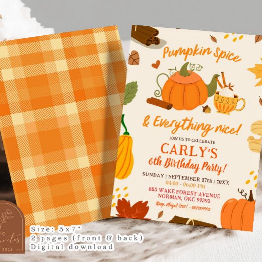 HandDrawn Pumpkin Gewürz und alles Nette Party Einladung