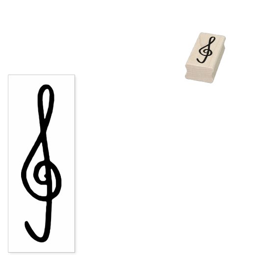 handdrawn treble clef gummistempel (Stempel)