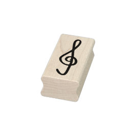 handdrawn treble clef  gummistempel