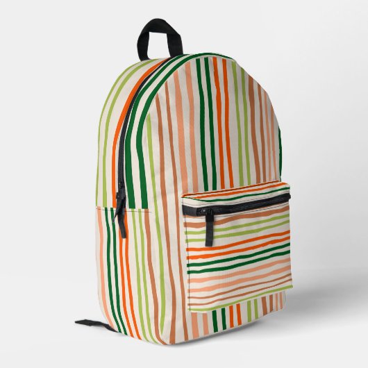 Handdrawn Vintage Stripe Gifts Bedruckter Rucksack (Rückseitige Ecke links)