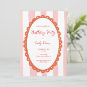 Handdrawn Whimsical Bold Bright Birthday Shower Einladung (Stehend Vorderseite)