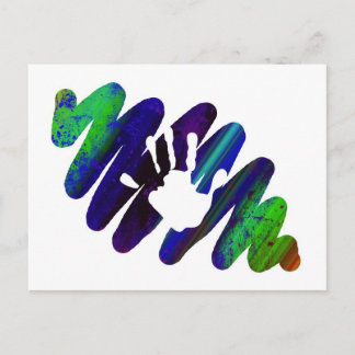 Handdruck Postkarte
