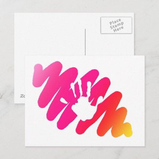 Handdruck Postkarte (Vorne/Hinten)