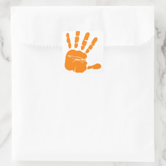 Handdruck Quadratischer Aufkleber (Tasche)