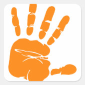 Handdruck Quadratischer Aufkleber (Vorderseite)