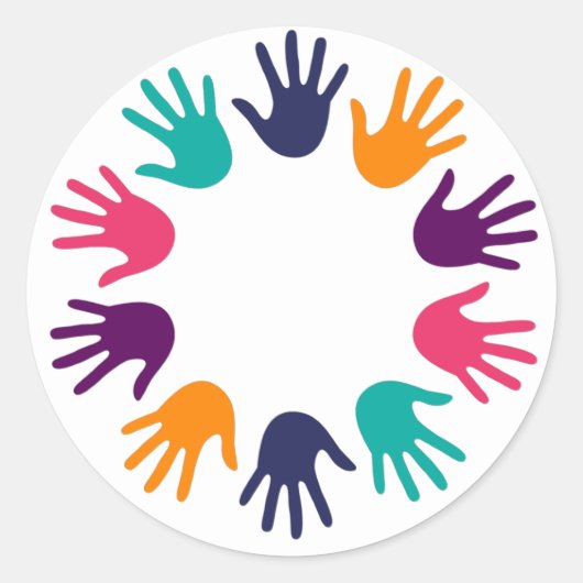 Handdruck Runder Aufkleber (Vorderseite)