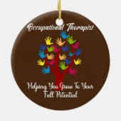 Handdruckbaum des niedlichen Arbeitstherapeuten Keramik Ornament (Hinten)