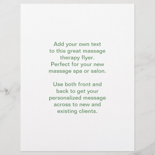 Handdrucke für die Massagetherapie Flyer (Hinten)