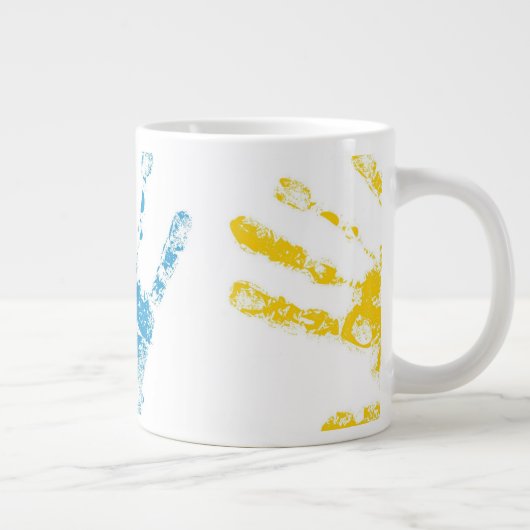 Handdrucke für Kinder in Farbe Jumbo-Tasse (Rechts)