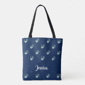 Handdrucke in Blau Tasche (Rückseite)