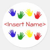 Handdrucke Runder Aufkleber (Vorderseite)