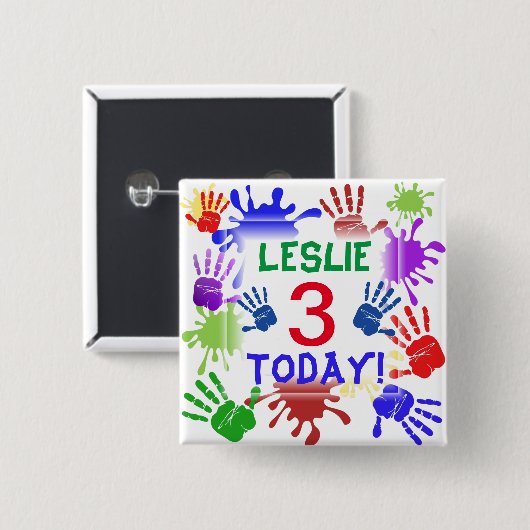 Handdrucke und gestrichene Schnüre Kinderalter Button (Vorne & Hinten)