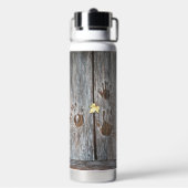 Handdrucke Vögel auf Holzkarten mit Herbstleaf Trinkflasche (Hinten)