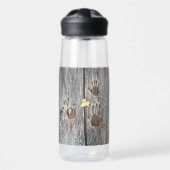 Handdrucke Vögel auf Holzkarten mit Herbstleaf Trinkflasche (Vorne)