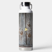 Handdrucke Vögel auf Holzkarten mit Herbstleaf Trinkflasche (Vorderseite)