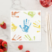 Handdrucke von Kindern in Farbe Serviette (Beispiel)