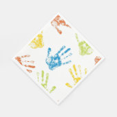 Handdrucke von Kindern in Farbe Serviette (Ecke)