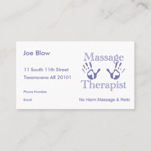 Handdrucke von Massagetherapeuten Terminkarte