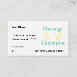Handdrucke von Massagetherapeuten Terminkarte