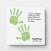 Handdruckkunst von Kind mit Namen, Gedicht Fotoplatte (Vorderseite)