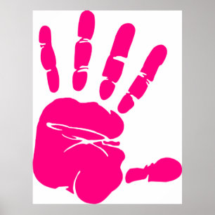 Handdruckpink-Malerpalme Poster