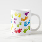 Handdruckt Freie Hintergrund-Tasse Jumbo-Tasse (Rechts)