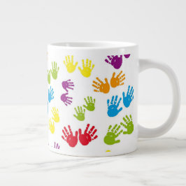 Handdruckt Freie Hintergrund-Tasse Jumbo-Tasse